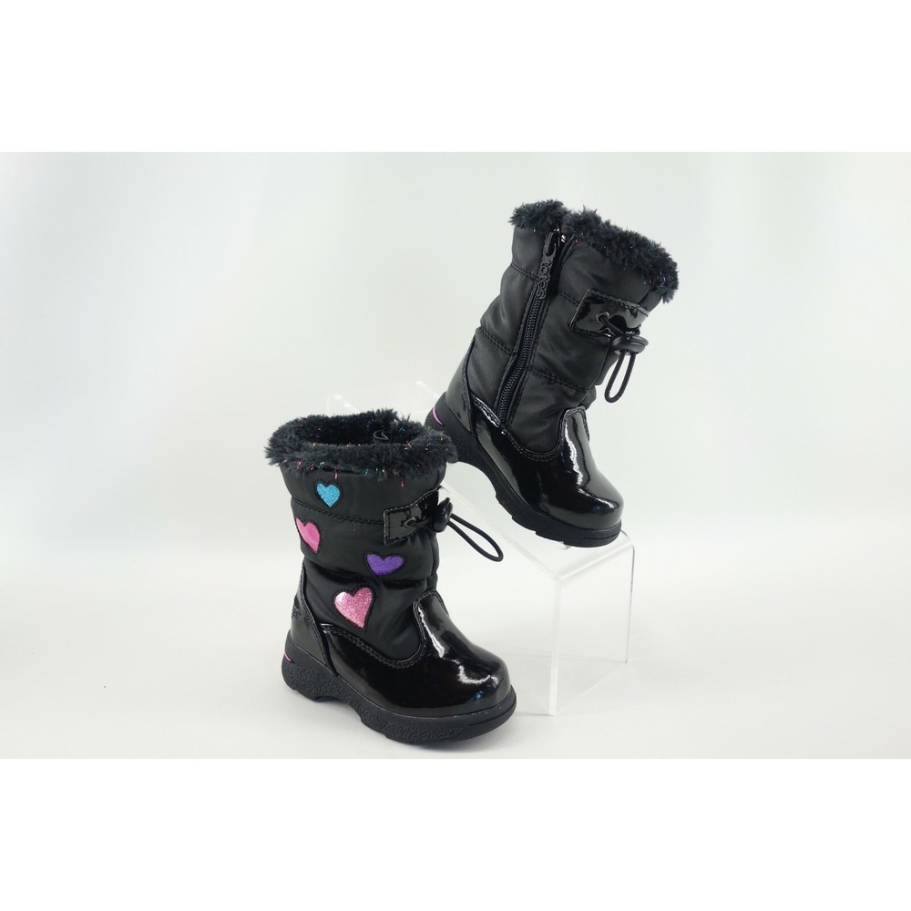 Totes Mindy Hearts Black Pink Toddler Girls Snow Bootsโ Size 6M